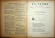 La Plume - n&deg;179 du 1er octobre.. [Revue La Plume, Collectif dont] Maurice du Plessys, Alphonse Germain, Denis Gerval, Armand Bourgeois, etc., 