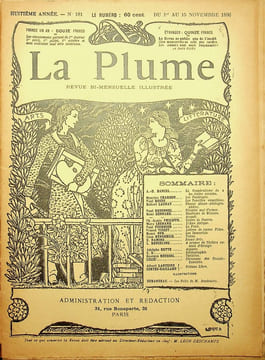  La Plume - n°181 du 1er novembre 1896.. [Revue La Plume, Collectif dont] Paul Bouze, Paul Redonnel, Charles-Louis Philippe, Paul Fournier, Ernest ...