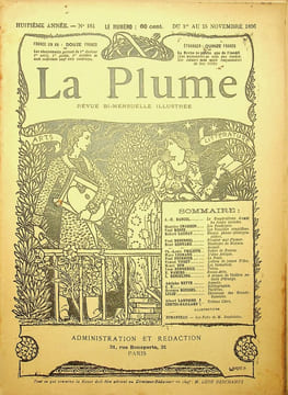  La Plume - n°181 du 1er novembre 1896.. [Revue La Plume, Collectif dont] Paul Bouze, Paul Redonnel, Charles-Louis Philippe, Paul Fournier, Ernest ...