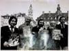 Photographie originale. Mic Delinx (1930-2002) ; Julio Ribera (1927-2018) ; Robert Gigi (1926-2007) ; Claude Moliterni (1932-2009) ; Walter Fahrer ...