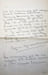 Lettre autographe sign&eacute;e &agrave; Ren&eacute; Johannet. Jean-Jacques Bernard (1888-1972), &eacute;crivain.