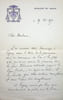 Lettre autographe sign&eacute;e &agrave; Ren&eacute; Johannet. Georges Grente (1872-1959), cardinal, archev&ecirc;que du Mans, historien, membre de l'Acad&eacute;mie fran&ccedil;aise. 