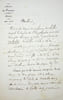 Lettre autographe sign&eacute;e. Alexandre V&uuml;hrer (1817-1886), &eacute;conomiste, patron de presse, fonctionnaire. 