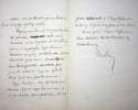 Lettre autographe sign&eacute;e. Alexandre V&uuml;hrer (1817-1886), &eacute;conomiste, patron de presse, fonctionnaire. 