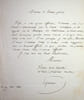 Lettre autographe sign&eacute;e. Charles Lejoncourt (1793?-1847), &eacute;crivain, auteur d'un livre sur les centenaires.  