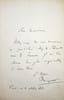 Lettre autographe sign&eacute;e. Pierre-Nicolas Rapetti (1811-1885), comte de Trastour, docteur en droit, professeur au coll&egrave;ge de France. 