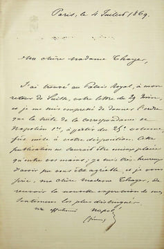 Lettre autographe signée. Napoléon-Jérôme Bonaparte, dit Plon-Plon (1822-1891), homme politique, ministre.