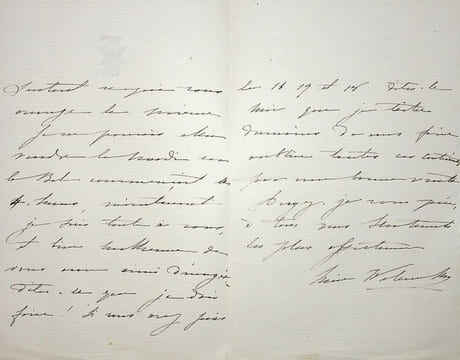Lettre autographe signée. Marie-Anne Walewska (1823-1912), première dame d'honneur de l'impératrice Eugénie, épouse du comte Walewski.