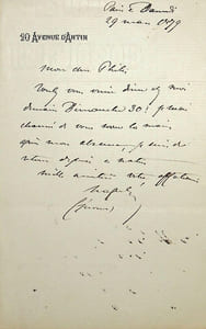 Lettre autographe signée