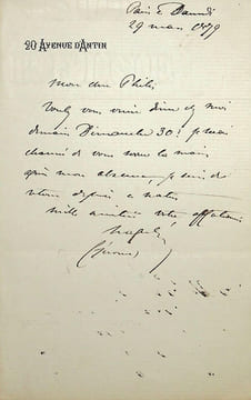 Lettre autographe signée. Napoléon-Jérôme Bonaparte, dit Plon-Plon (1822-1891), homme politique, ministre.