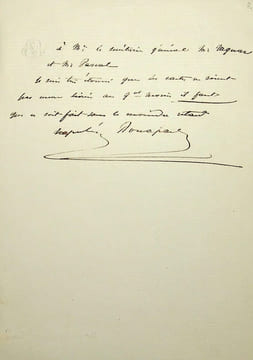 Lettre autographe signée. Napoléon-Jérôme Bonaparte, dit Plon-Plon (1822-1891), homme politique, ministre.