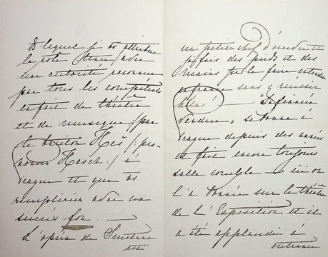 Lettre autographe signée - exceptionnelle lettre. [Bedrich Smetana] Pauline von Metternich (1836-1921), aristocrate et princesse austro-hongroise, ...