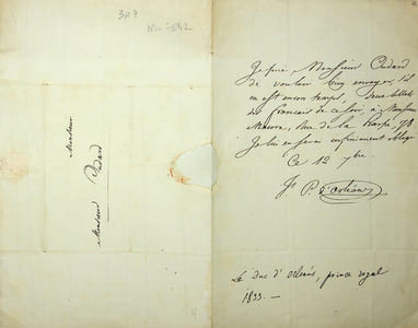 Lettre autographe signée