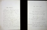 Lettre autographe sign&eacute;e &agrave; Emile Deschamps. Emilie Roux (1843-1928), cousine de Gustave Flaubert. 