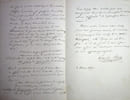 Lettre autographe sign&eacute;e &agrave; Emile Deschamps. Emilie Roux (1843-1928), cousine de Gustave Flaubert. 