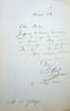Lettre autographe sign&eacute;e. Edmond Viel (1812-1876), journaliste, critique musical. 
