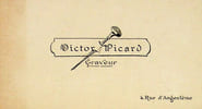 Jolie carte de visite. Victor Picard (XIXe), graveur. 