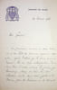 Lettre autographe sign&eacute;e au g&eacute;n&eacute;ral Weygand. Georges Grente (1872-1959), cardinal, archev&ecirc;que du Mans, historien, membre de l'Acad&eacute;mie fran&ccedil;aise. 