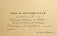 Carte autographe. Alfred Baudrillart (1859-1942), cardinal, historien, membre de l'Acad&eacute;mie fran&ccedil;aise. 