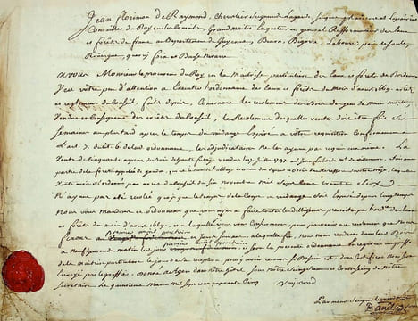 Pièce signée. Jean-Florimond de Raymond (1693-ap.1648), grand-maître des Eaux et Forêts en Guyenne.
