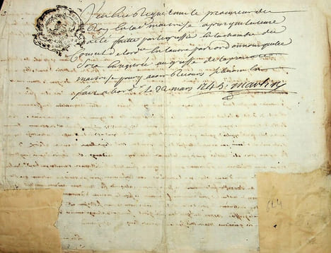 Pièce signée. Jean-Florimond de Raymond (1693-ap.1648), grand-maître des Eaux et Forêts en Guyenne.
