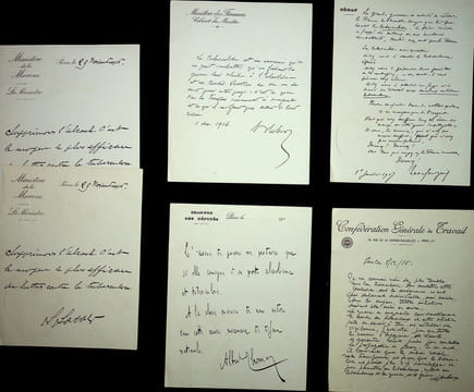 Lot de 6 imprimés. [Comité national de défense contre la tuberculose] Lucien Lacaze, ministre de la marine ; Alexandre Ribot, ministre des finances ; ...