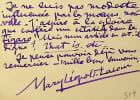 Carte autographe sign&eacute;e. Marie L&eacute;opold-Lacour (1859-1942), po&eacute;tesse, &eacute;crivain, militante f&eacute;ministe. 
