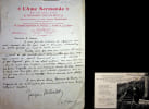 Lettre autographe sign&eacute;e. Jacques H&eacute;bertot (1886-1970), po&egrave;te, &eacute;crivain, directeur de th&eacute;&acirc;tre.