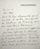 Lettre autographe sign&eacute;e &agrave; Maurice de F&eacute;raudy. Henry Bernstein (1876-1953), &eacute;crivain. 