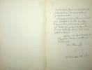 Lettre autographe sign&eacute;e. Victor Bernard (1828-1890), &eacute;crivain, dramaturge. 