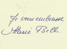 Lettre autographe sign&eacute;e. Marie Bell (1900-1985), actrice, directrice de th&eacute;&acirc;tre. 