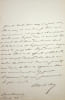 Lettre autographe sign&eacute;e. Henri Blaze de Bury (1813-1888), &eacute;crivain, po&egrave;te, compositeur. 