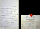 Lettre autographe sign&eacute;e. Henri Blaze de Bury (1813-1888), &eacute;crivain, po&egrave;te, compositeur. 
