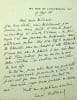 Lettre autographe sign&eacute;e &agrave; Louise Halphen. Louis Bertrand (1866-1941), &eacute;crivain, membre de l'Acad&eacute;mie fran&ccedil;aise. 