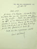 Lettre autographe sign&eacute;e &agrave; Louise Halphen. Louis Bertrand (1866-1941), &eacute;crivain, membre de l'Acad&eacute;mie fran&ccedil;aise. 