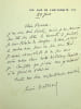 Lettre autographe sign&eacute;e &agrave; Louise Halphen. Louis Bertrand (1866-1941), &eacute;crivain, membre de l'Acad&eacute;mie fran&ccedil;aise. 