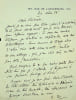 Lettre autographe sign&eacute;e &agrave; Louise Halphen. Louis Bertrand (1866-1941), &eacute;crivain, membre de l'Acad&eacute;mie fran&ccedil;aise. 