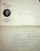 Lettre autographe sign&eacute;e &agrave; Fernand Hauser. Adolphe van Bever (1871-1927), po&egrave;te, &eacute;crivain, bibliographie.
