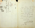Lettre autographe sign&eacute;e. Ren&eacute;-Charles Guilbert de Pixer&eacute;court (1773-1844), &eacute;crivain, bibliophile, directeur de th&eacute;&acirc;tre. 