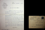 Lettre sign&eacute;e. Eug&egrave;ne Berteaux (1876-1948), &eacute;crivain, chef de cabinet de L&eacute;on B&eacute;rard. 