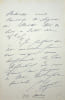 Lettre autographe sign&eacute;e. Caroline Luguet (1821-1871), fille de Marie Dorval et &eacute;pouse du com&eacute;dien Ren&eacute; Luguet. 