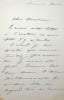 Lettre autographe sign&eacute;e. Caroline Luguet (1821-1871), fille de Marie Dorval et &eacute;pouse du com&eacute;dien Ren&eacute; Luguet. 