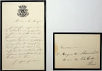 Lettre autographe sign&eacute;e. Sophie Galitzine (1858-1883), duchesse de Chaulnes, &eacute;pouse de l'&eacute;crivain Paul d'Albert (1852-1881), duc de Chaulnes. 