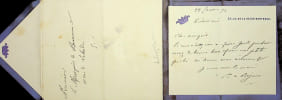 Lettre autographe sign&eacute;e. Livia Carafa (1825-1901), duchesse de Bojano. 