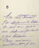Lettre autographe sign&eacute;e. Caroline Koechlin, comtesse de Maupeou (1836-1915), peintre. 