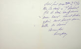 Lettre autographe sign&eacute;e. Caroline Koechlin, comtesse de Maupeou (1836-1915), peintre. 