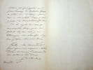 Lettre autographe sign&eacute;e. Gabriel de Chamberet (1816-1880), g&eacute;n&eacute;ral, conseiller g&eacute;n&eacute;ral du Jura. 