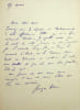 Lettre autographe sign&eacute;e &agrave; Georges-Jules Bertrand. Georges H&uuml;e (1858-1948), compositeur, &eacute;l&egrave;ve de Charles Gounod et C&eacute;sar Franck. 