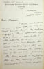 Lettre autographe sign&eacute;e &agrave; une autre f&eacute;ministe, Fran&ccedil;oise de Lacoste. Lydia Becker (1827-1890), astronome britannique, &eacute;crivain, suffragette, ...