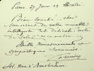Lettre autographe sign&eacute;e. Marcel de Germiny (1848-1941), acteur, &eacute;crivain, parolier. 